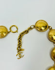 1980s CHANEL ESTRUCAN STYLE LOGO MEDALLION NECKLACE