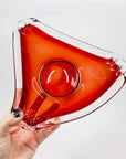 PINCHED RED GLASS PLATE
