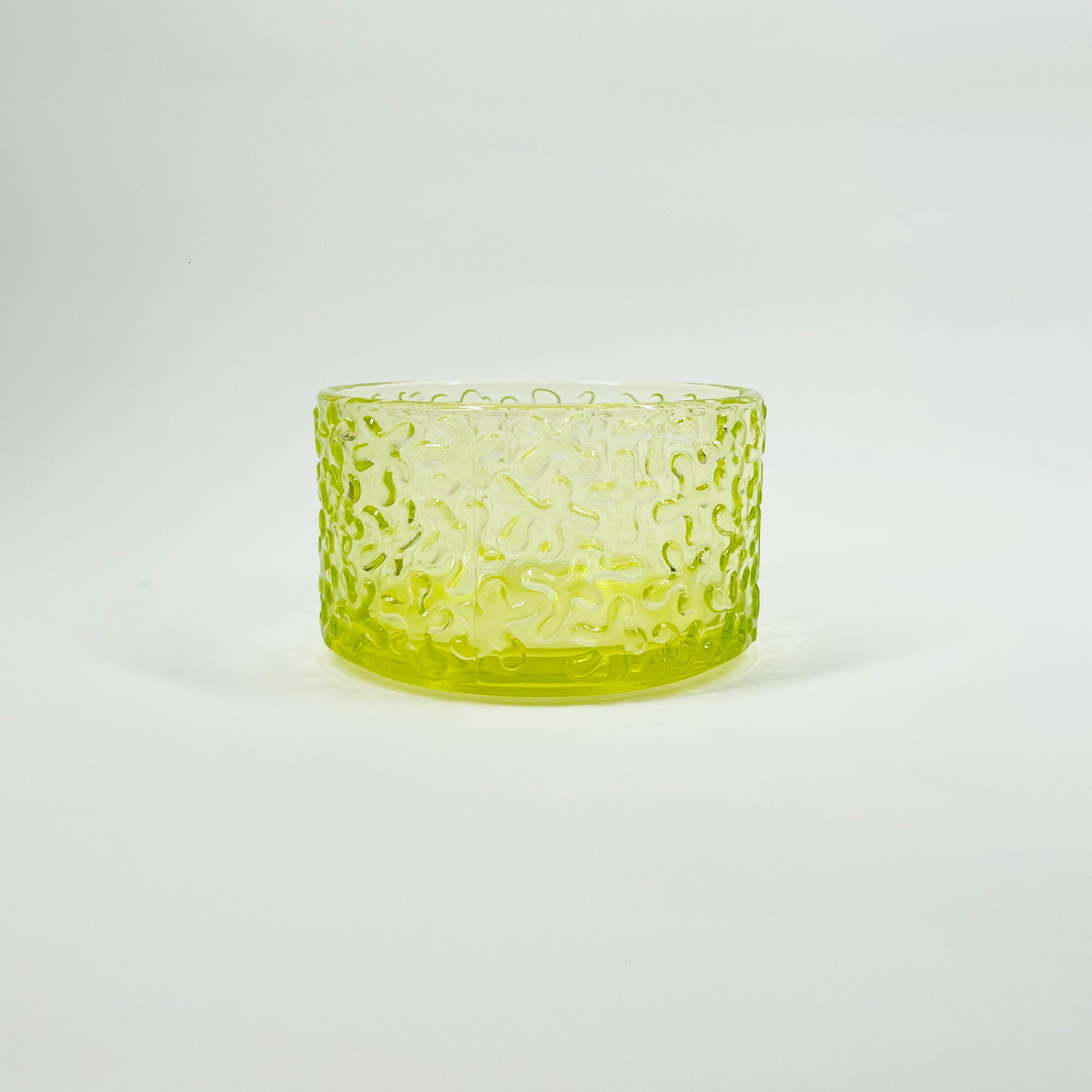 MIDCENTURY FINNISH URANIUM GLASS JESPERI BOWL BY ERKKITAPIO SIIROINEN FOR RIIHIMAEN LASI
