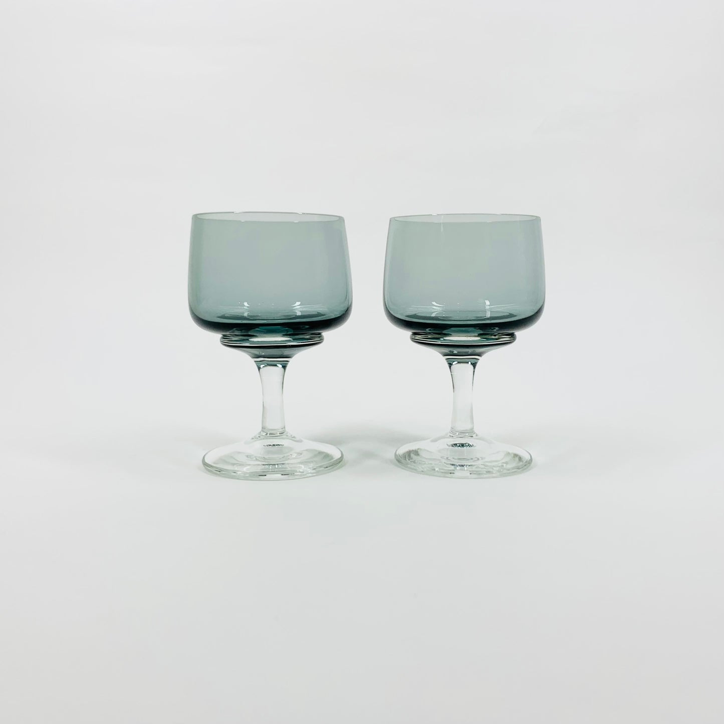 1950s POLISH GREY GLASSES WITH CLEAR STEMS