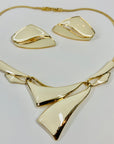80s BARCS WHITE ENAMEL KNOT NECKLACE SUITE