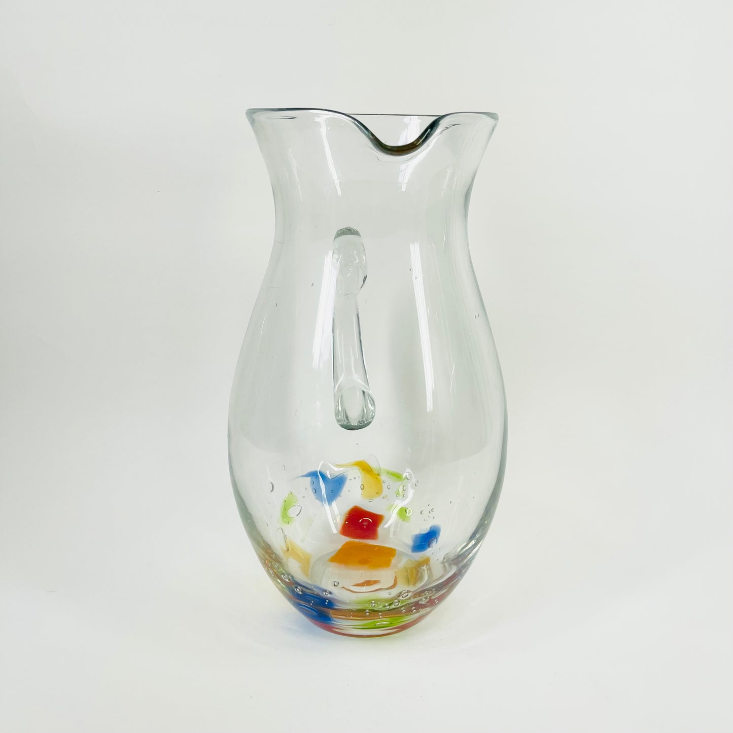 VINTAGE MURANO FOOTED GLASSES WITH COLOUR SPATTER