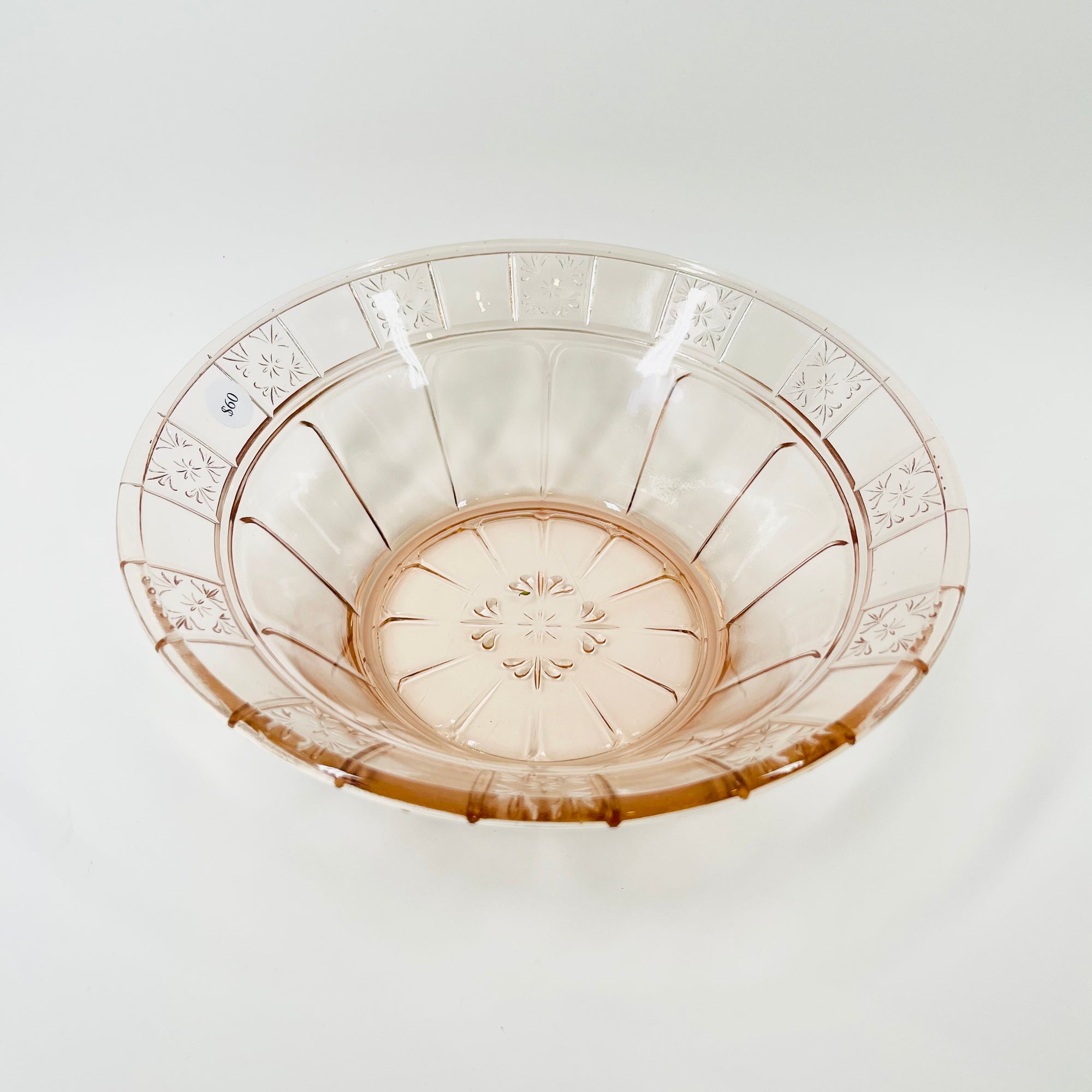 ANTIQUE DEPRESSION PINK PRESSED GLASS PLATE/BOWL/DINNER SERVICE