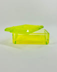 URANIUM GLASS NUDE MOTIF LIDDED BOX