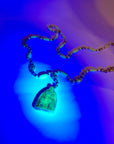 ART DECO URANIUM GLASS EGYPTIAN BEADS NECKLACE