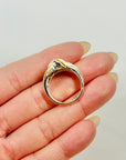 1980s VINTAGE TIFFANY & CO SIGNATURE CROSS CABLE SILVER GOLD RING