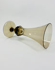 MCM CUT SMOKY GREY FOOTED POSY VASE