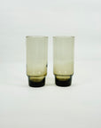 1950s GREY HIGHBALL GLASSES WITH PINCHED BASE