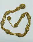 1980s CHANEL CC LOGO LEO LADY ON A LION MEDALLION NECKLACE/BELT