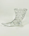 ANTIQUE BOHEMIAN CRYSTAL CORNUCOPIA VASE