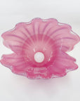 1950s PINK MURANO OPALINE GLASS CLAM SHELL BOWL (XL)