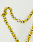 LIMITED EDITION 1993 CHANEL ORANGE PEARL GRIPOIX DROP PENDANT WITH FANCY LINKS NECKLACE