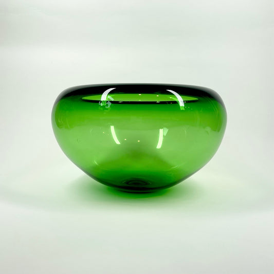 1960s HOLMEGAARD GREEN GLASS CENTREPIECE BOWL BY PER LUTKEN