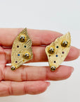 1950s OLENA ROSE GOLD PLATED TUTTI FRUITTI BUTTERFLY CLIP ON EARRINGS