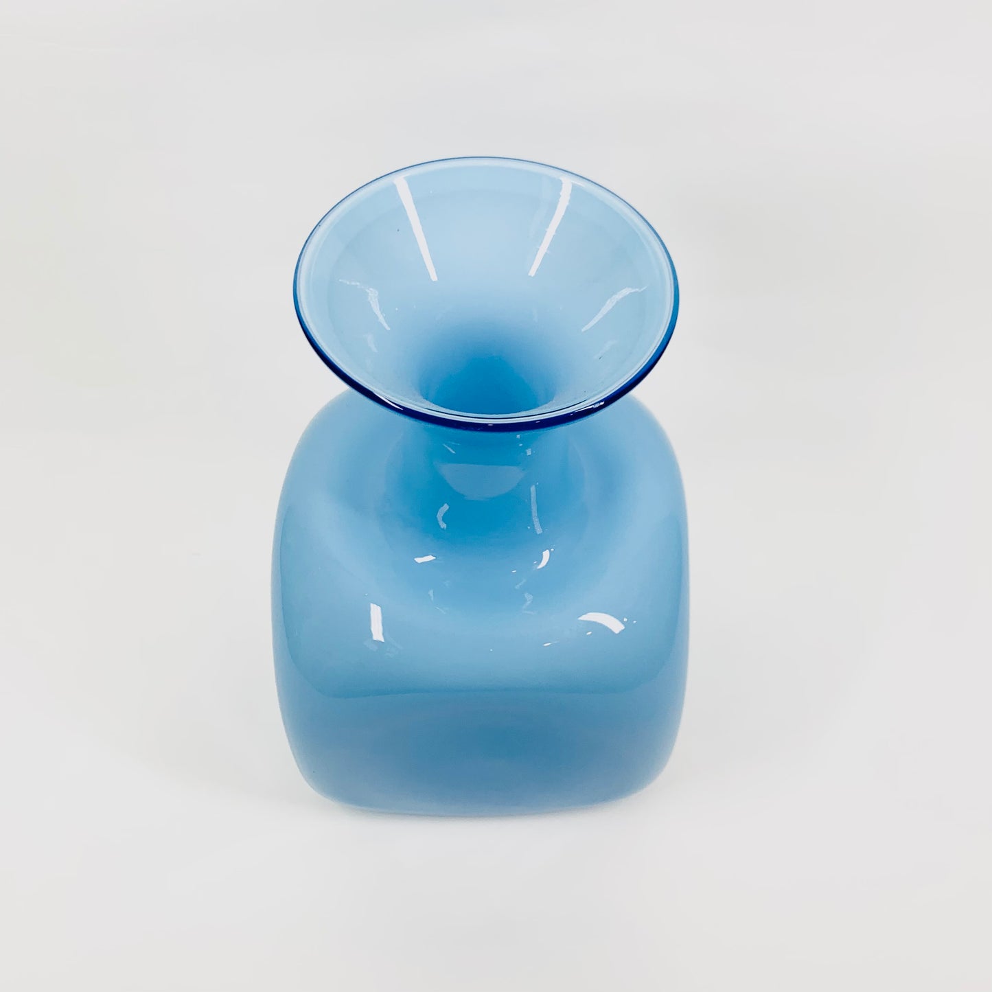 MCM CASED BLUE SQUARE HOOP VASE