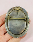 ANTIQUE VICTORIAN ENGLISH SILVER DRY FLOWERS BROOCH