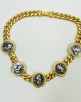 1980s COSTUME ROMAN COIN CURB LINKS NECKLACE