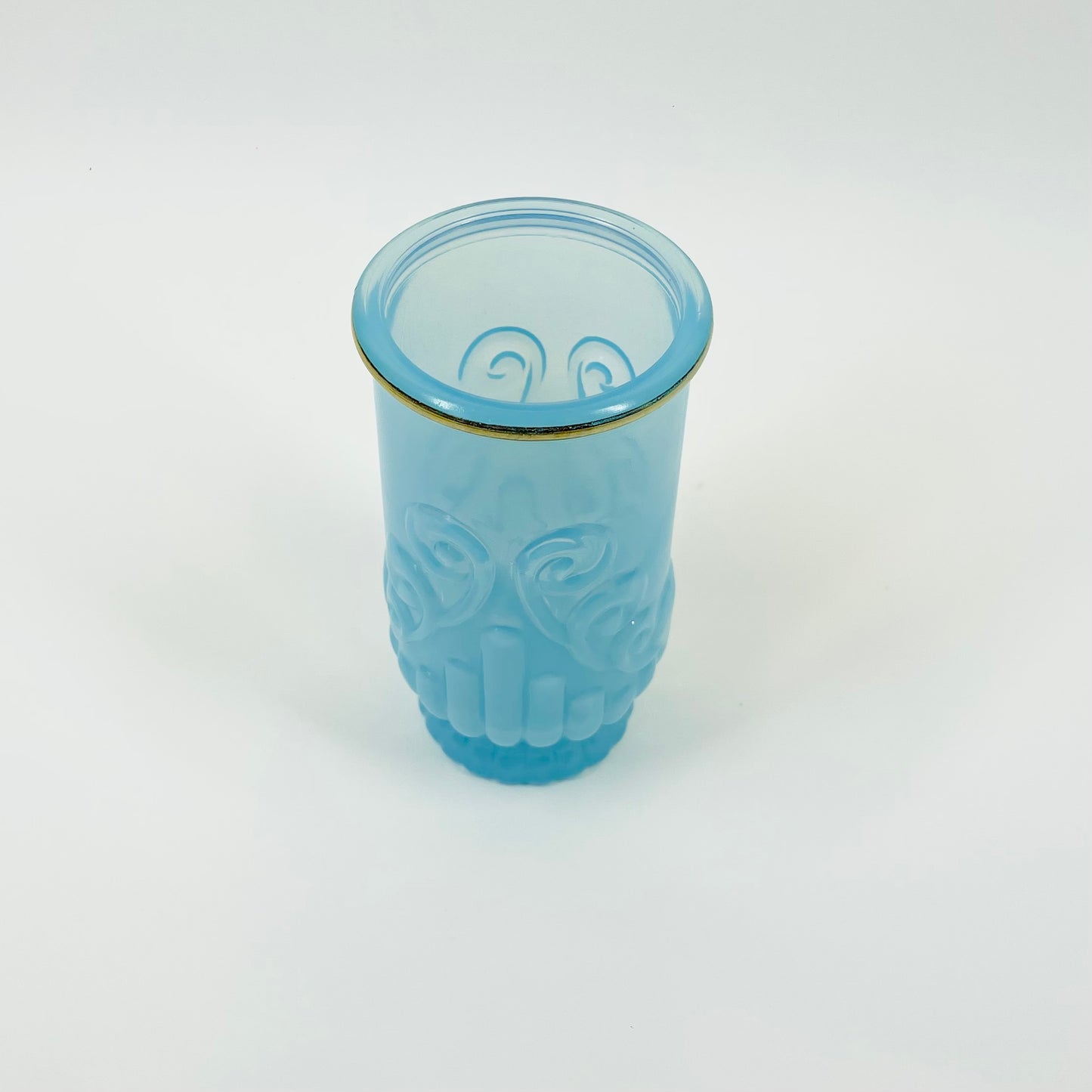 1950s AVON BLUE OPALESCENT GLASS BRUSH HOLDER