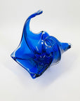 1970s JAPANESE BLUE SOMMERSO GLASS FLAME BOWL/VASE