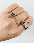 1990s HERMES STERLING SILVER ALPHAKELLY DOUBLE RING