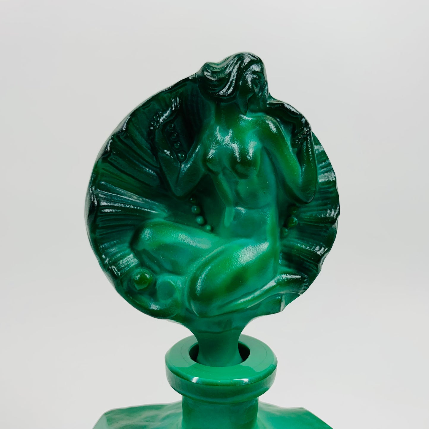 ART DECO MALACHITE GLASS PERFUME BOTTLE