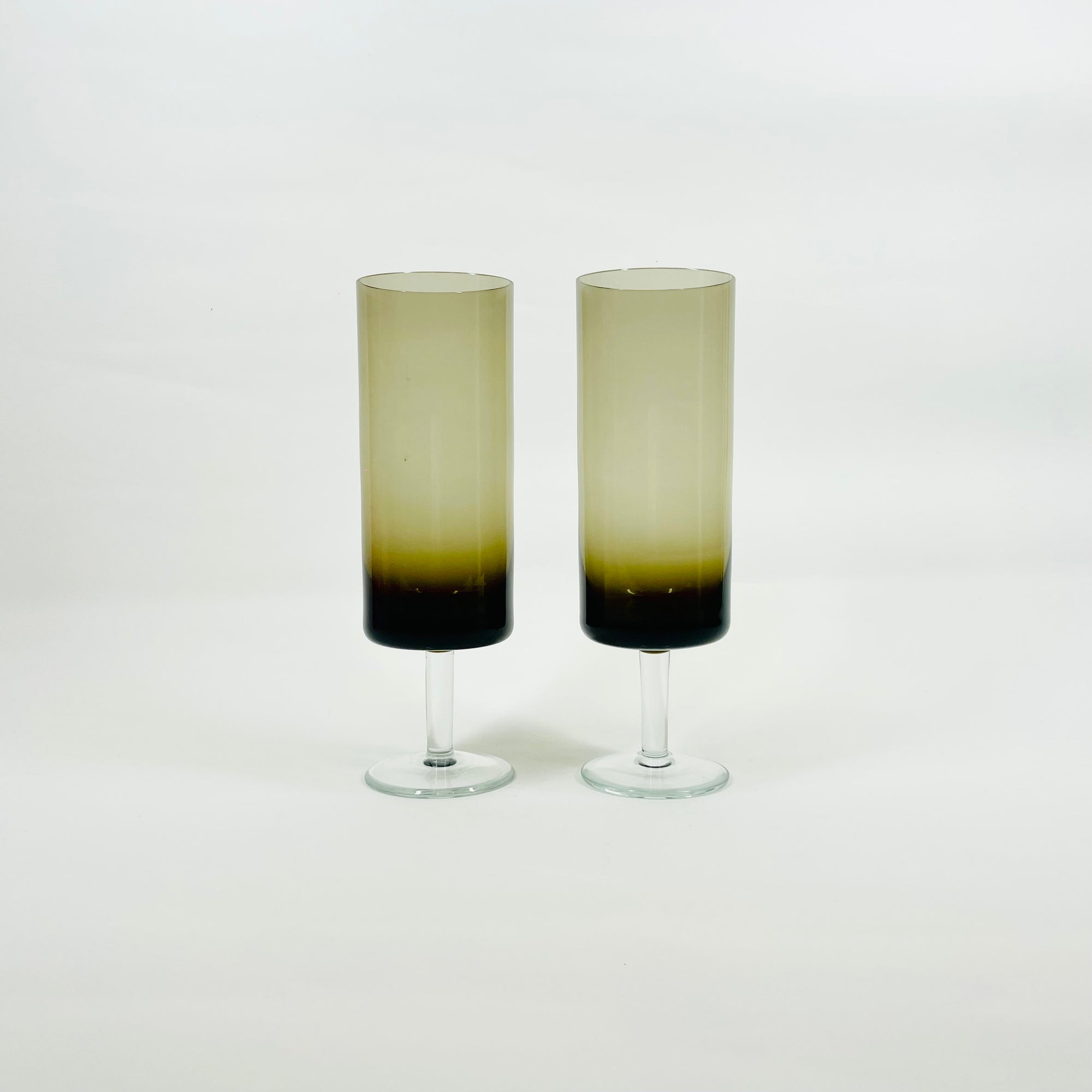 1950s GREY FOOTED HIGHBALL GLASSES