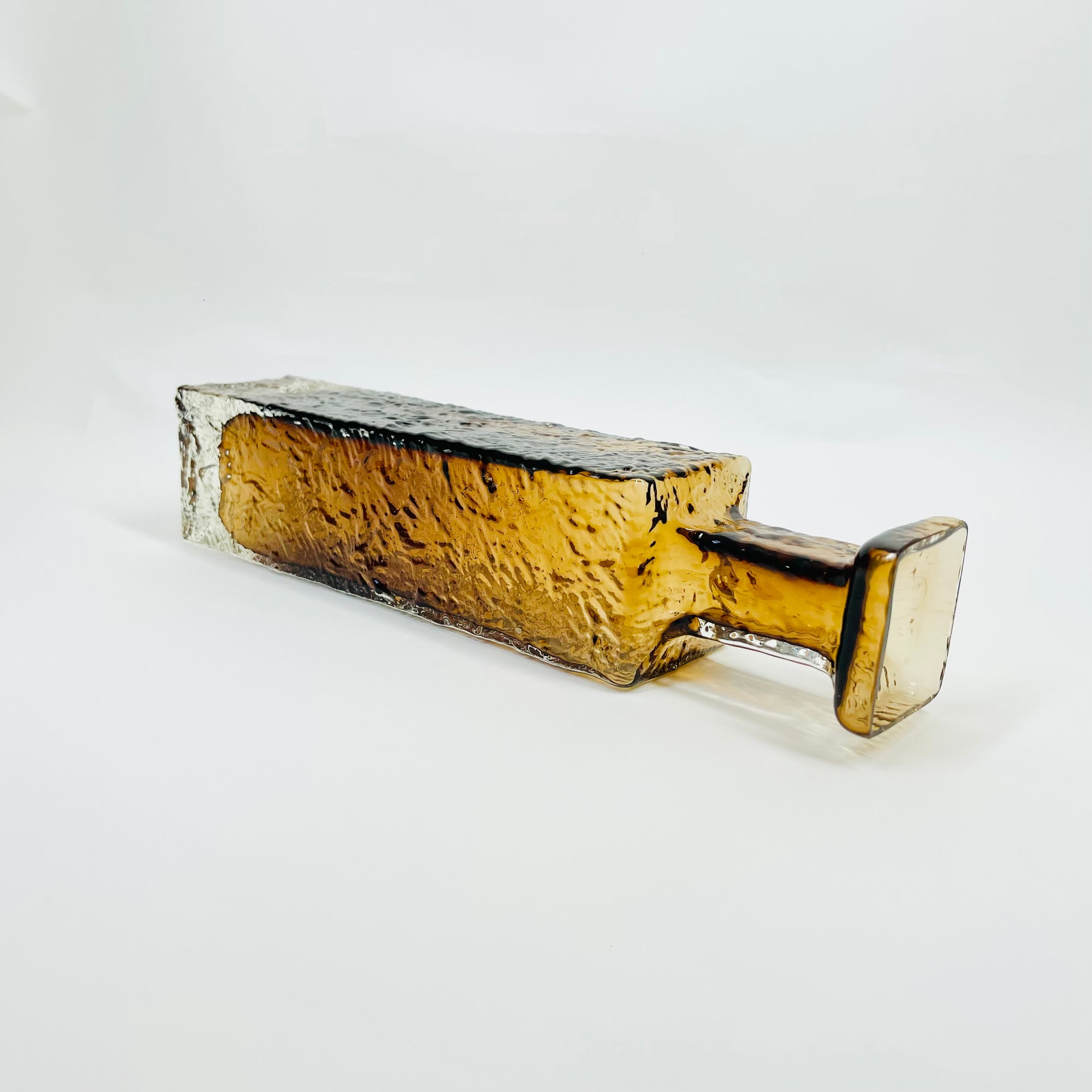 1960s FINNISH BARK GLASS BOTTLE VASE BY KAJ BLOMQIST