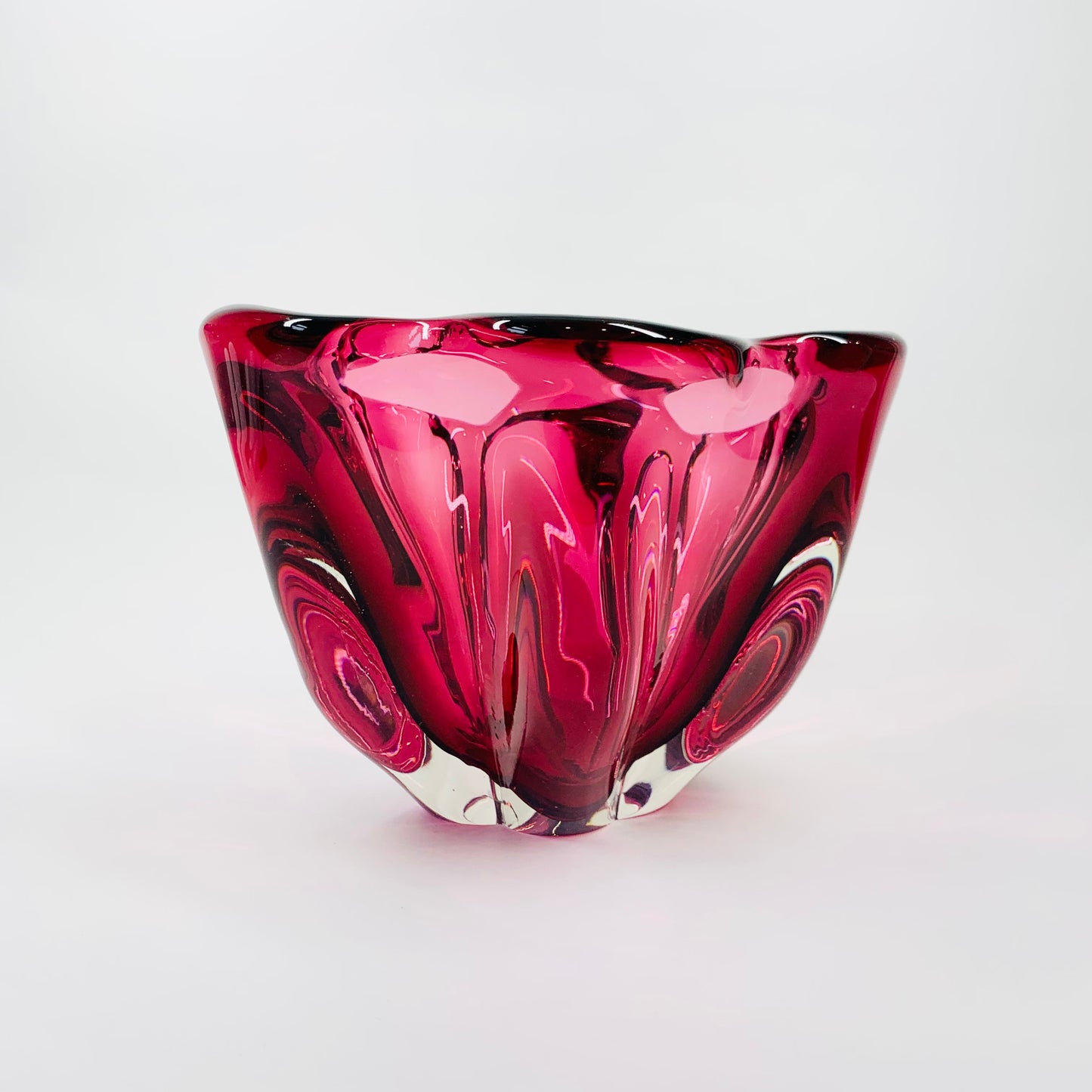 MCM MURANO PINK HANDKERCHIEF GLASS VASE