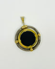 1920s CINER BLACK GLASS CAMEO OF ALEXANDER THE GREAT PENDANT