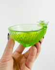 1980s CHINESE GREEN SATIN GLASS MINI BOWL BY TITTOT