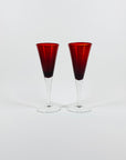 50s CONICAL RUBY SHOT GLASSES