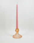 ANTIQUE ART DECO PINK SATIN GLASS CANDLE HOLDER