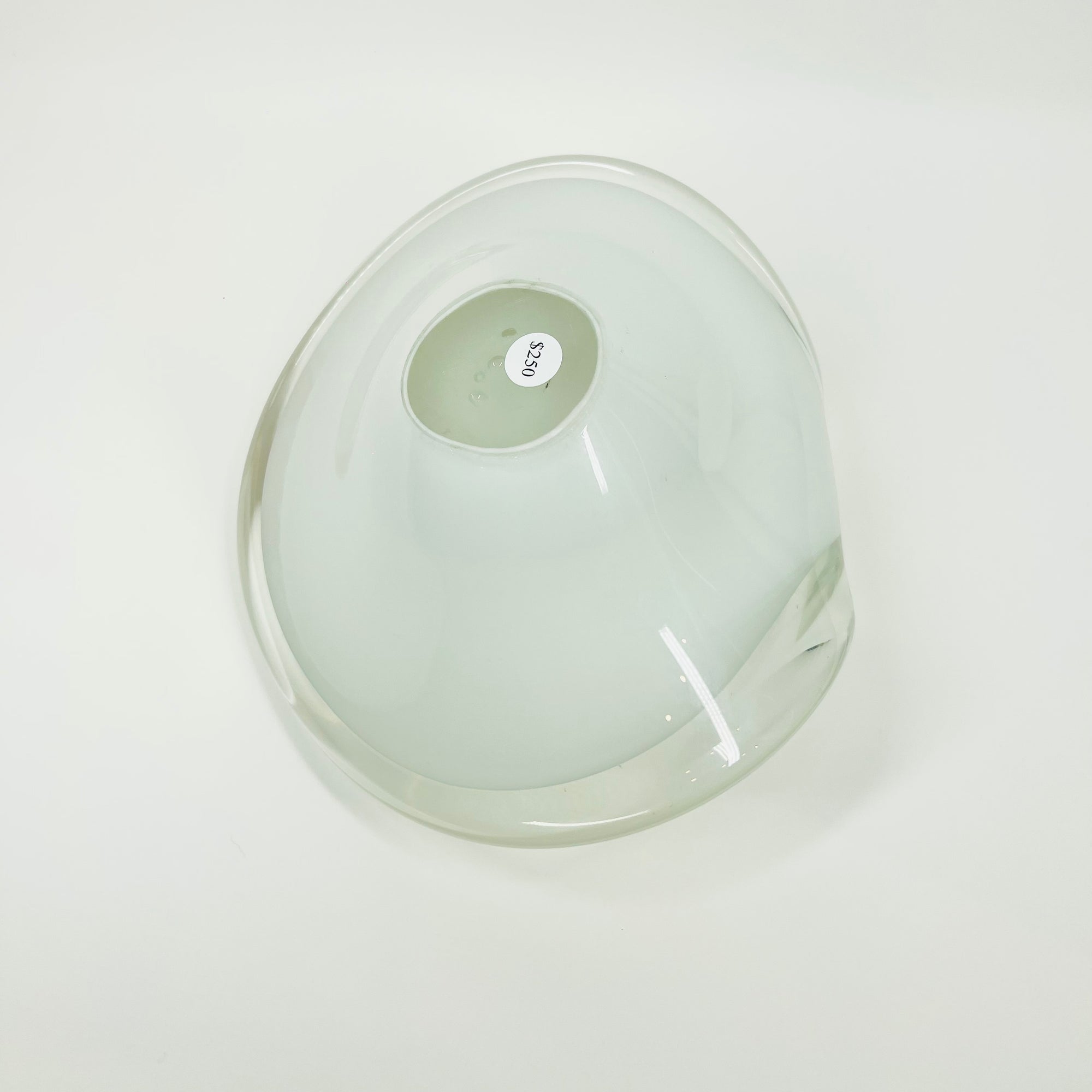 1970s JAPANESE CASED WHITE GLASS HOKUSAI WAVES BOWL