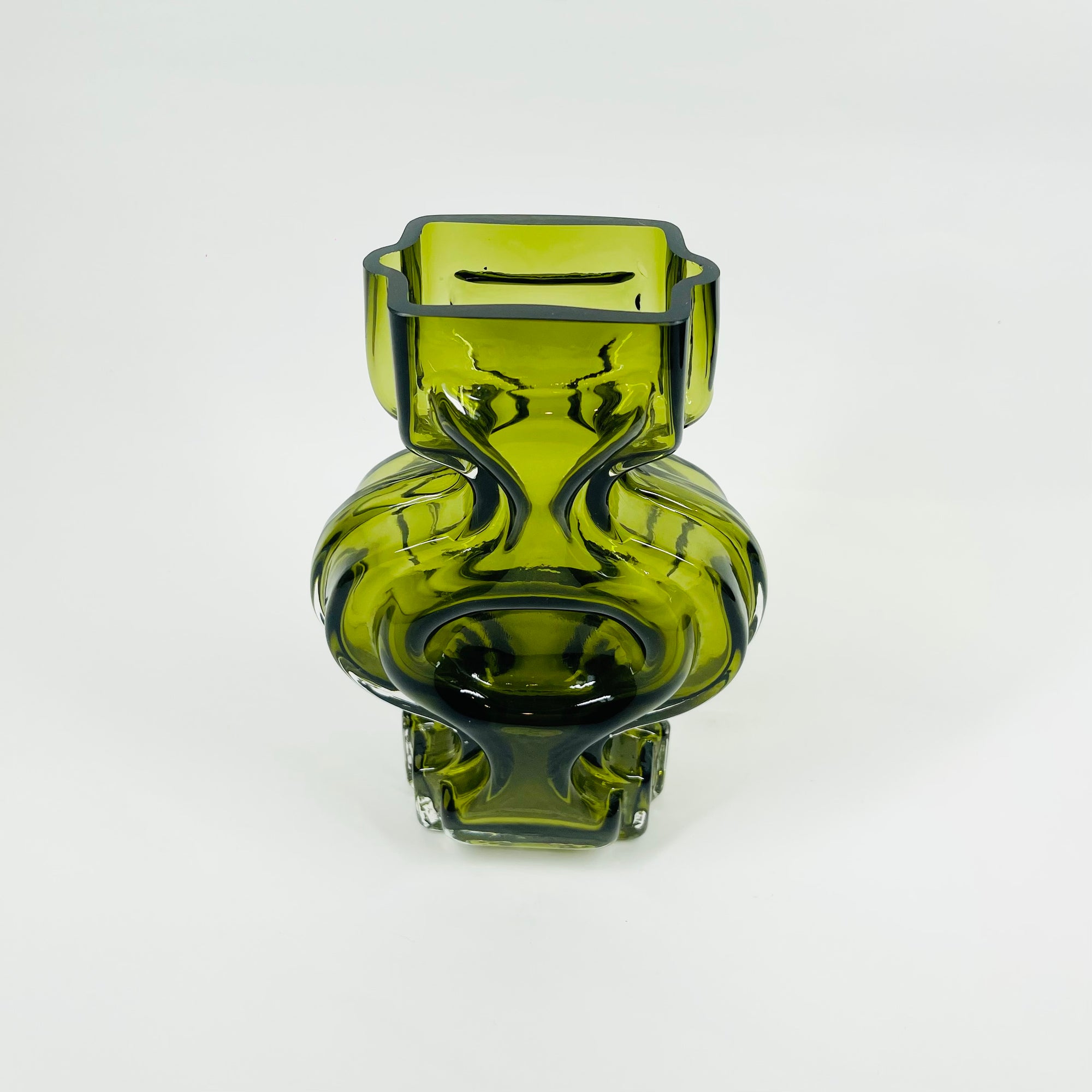 MIDCENTURY FINNISH GLASS EMMA MALJAKKO VASE BY HELENA TYNELL FOR RIIHIMAEN LASI