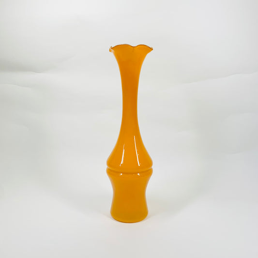 MCM CASED ORANGE RUFFLE RIM VASE