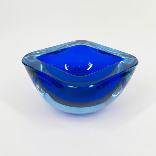 1950s COBALT BLUE MURANO SOMMERSO GLASS BOWL