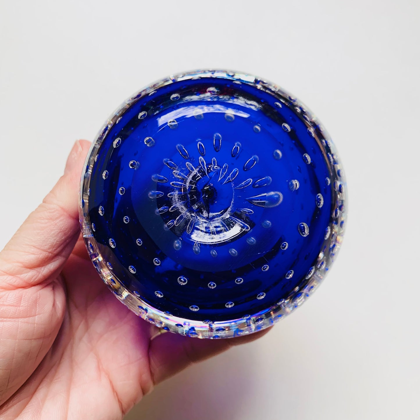 1950s COBALT BLUE BULLICANTE PAPERWEIGHT