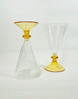 ANTIQUE STUART AMBER ETCHED CRYSTAL JUG SET