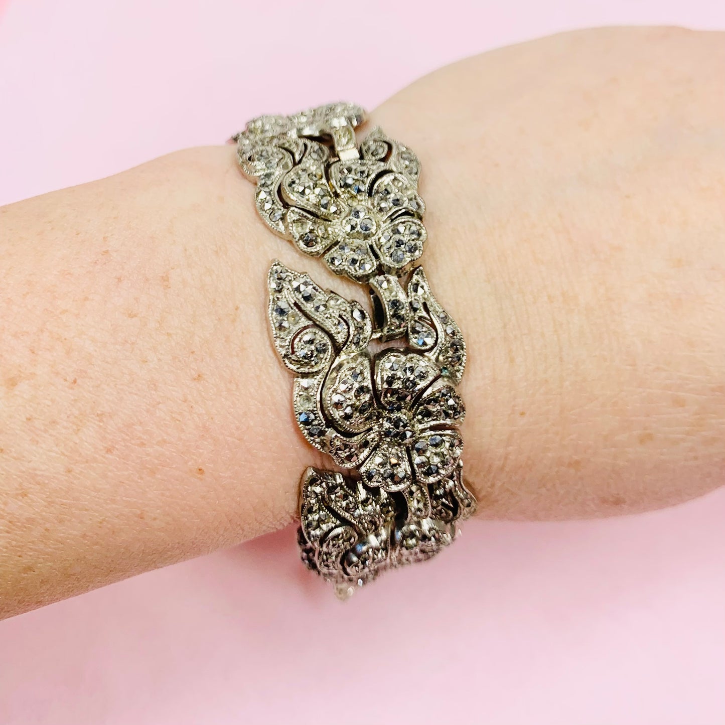 50s MARCASITE FILIGREE BRACELET