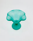 50s GREEN SATIN GLASS COMPORT