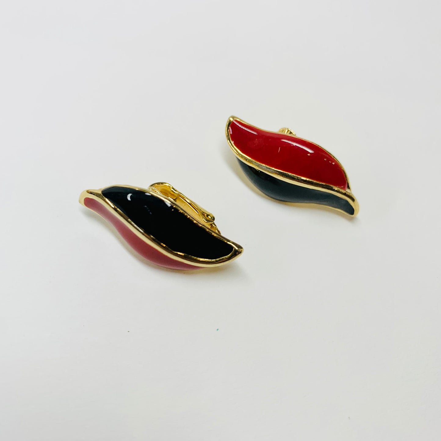 70s BARCS RED BLACK ENAMEL NECKLACE SUITE