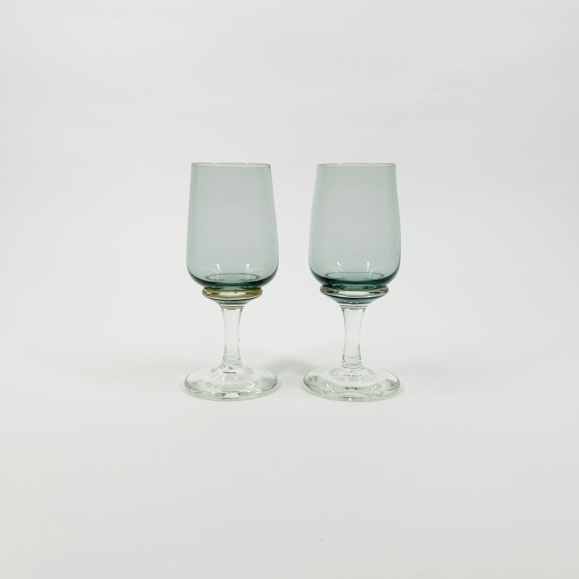1950s POLISH GREY GLASSES WITH CLEAR STEMS
