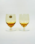 1950s BOHEMIAN AMBER TWIST STEM COCKTAIL GLASSES