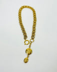 1980s CHANEL FANCY LINKS MADEMOISELLE PENDANT NECKLACE