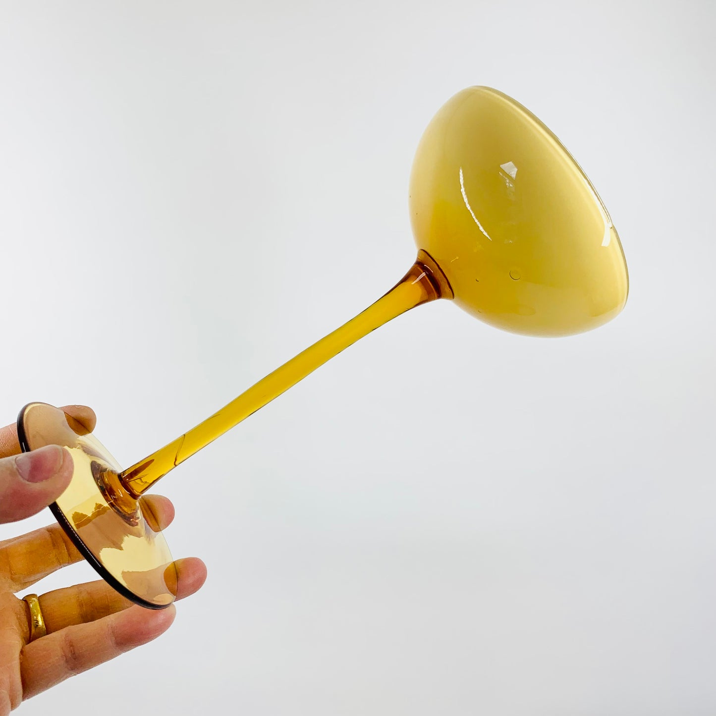 1950s CASED BUTTERSCOTCH EMPOLI LONG STEM COUPE