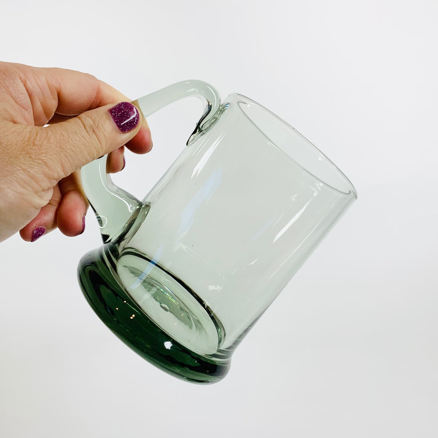 GREY GLASS BEER TANKARDS