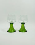 1950s BOHEMIAN ETCHED GLASS GREEN ROEMER