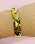 1960s MODERNIST TEXTURED GOLD PLATED BRUTALIST BRACELET