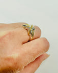 1980s VINTAGE TIFFANY & CO SIGNATURE CROSS CABLE SILVER GOLD RING