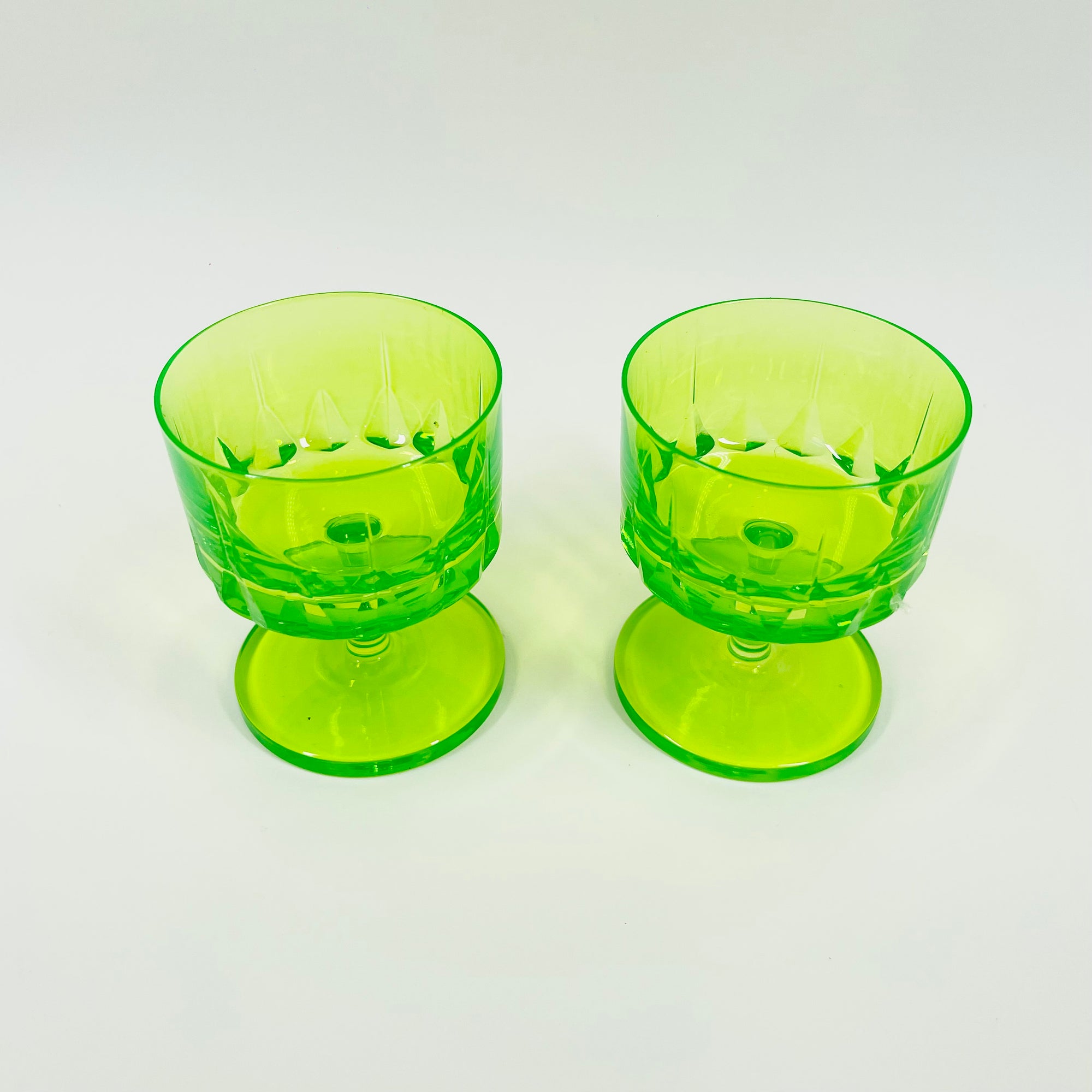 ART DECO URANIUM GLASS COUPE